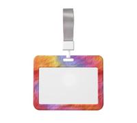 Funda de plástico duro para tarjetas de identificación con textura de piel sintética de arco iris, suave, protector de etiqueta de nombre para enfermeras y oficina