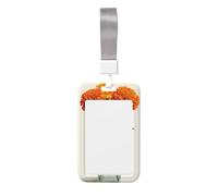 Funda de plástico duro para tarjetas de identificación, diseño vintage de caléndulas naranjas en botella de vidrio, protector de etiqueta de nombre para enfermeras y oficina