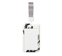 Funda de plástico duro para tarjetas de trabajo, diseño retro para mujer, con bolsa de dinero deslizante, protector de etiqueta de nombre para enfermeras y oficina