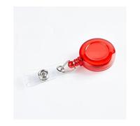 Funda de plástico para tarjetas de trabajo, de aleación de aluminio, para hombre y mujer, con clip de plástico, color rojo