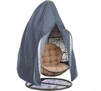 Funda de poliéster impermeable para silla de huevo para colgar al aire libre, muebles de ratán para todas las estaciones (negro)