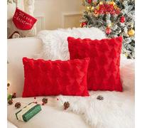 Funda de poliéster suave para árbol de Navidad, perfecta para comodidad casual y alegría navideña (rojo, 45 x 45)