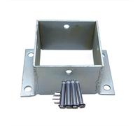 Funda de poste de metal resistente con tornillos, soporte de base de fácil instalación para hormigón, cubierta de madera, pérgola y buzón