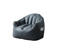 Funda de puf de piel sintética gris carbón (sin relleno) para sala de estar, sillón, sillón, sofá, elegante accesorio de decoración del hogar para adultos