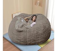 Funda de puf gigante lavable, tamaño jumbo, para dormitorio y familia, 7 pies, 6 pies, 5 pies, piel sintética, no incluye relleno