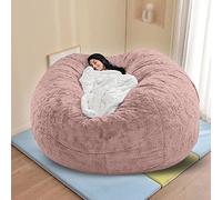 Funda de puf gigante, lavable, tamaño jumbo, para sofá, sillón, dormitorio, familia, 7 pies, 6 pies, 5 pies, piel sintética, sin relleno
