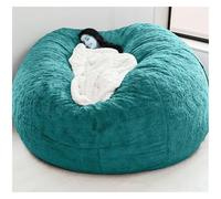 Funda de puf gigante (sin relleno) - Funda redonda y suave para sofá cama para sala de estar (1,8 m, azul pavo real, 5 pies), elegante decoración del hogar y accesorio versátil para muebles