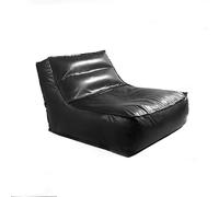 Funda de puf impermeable de poliuretano sin relleno, funda portátil para silla reclinable para adultos, 1 asiento, protector de sofá negro, elegante asiento de suelo de piel sintética