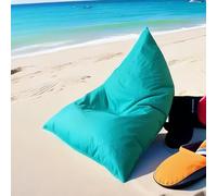 Funda de puf Oxford impermeable para tumbona portátil al aire libre, camping, playa, club, silla, cojín suave, color azul cielo, ideal para adultos y uso junto a la piscina