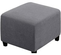 Funda de Puff Cuadrado 50x50,80x80 Elástica Otomana Funda para Taburete Plegable Suave Cubierta del Pedal con Parte Inferior Protector De Muebles para Taburete Otomano(Gris oscuro,80x80 cm)