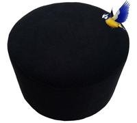 Funda de Puff Redondo 50 60 80 100cm, Funda Protectora Redonda Otomana Para Reposapiés, Redondo Protector Para Taburete Otomano, Fundas Elásticas con Parte Inferior Elástica, Lavable a Máquina(Negro,3