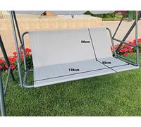Funda de repuesto para asiento de columpio de jardín, hamaca, muebles de jardín, silla de columpio, silla de jardín al aire libre, funda de banco (138 cm x 50 cm x 50 cm, gris)