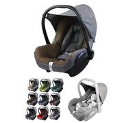Funda de repuesto para capazo de bebé, compatible con Maxi-Cosi CabrioFix, juego completo de fundas de asiento de 6 piezas con almohadillas para cinturón de seguridad, capota y reposacabezas (gris