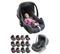 Funda de repuesto para capazo de bebé, compatible con Maxi-Cosi Pebble, juego completo de fundas de asiento de 5 piezas con acolchado para cinturón de seguridad, capota y reposacabezas (gris oscuro)