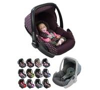 Funda de repuesto para capazo de bebé, compatible con Maxi-Cosi Pebble, juego completo de fundas de asiento de 5 piezas con acolchado para cinturón, capota y reposacabezas (estrellas burdeos)