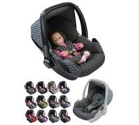 Funda de repuesto para capazo de bebé, compatible con Maxi-Cosi Pebble, juego completo de fundas de asiento de 5 piezas con acolchado para cinturón de seguridad, capota y reposacabezas (estrellas gris