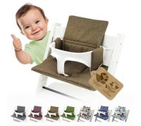 Funda de repuesto para cojín compatible con Stokke Tripp Trapp M2 (marrón | Juego de cojines de asiento, suaves, acolchados, lavables y duraderos
