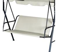 Funda de repuesto para columpio de jardín, funda de repuesto para silla de jardín, tejido Oxford 900D, resistente al agua, resistente a desgarros, para columpio de 2 y 3 plazas (beis, 158 x 52 x 52 cm