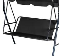 Funda de repuesto para columpio de jardín, funda de repuesto para silla de jardín, tejido Oxford 900D, resistente al agua, resistente a desgarros, para columpio de 2 y 3 plazas (negro, 158 x 52 x 52