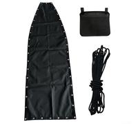 Funda de repuesto para silla de columpio colgante, color negro, resistente a la intemperie, base de relajación para interiores y exteriores, con cuerdas, 64 x 197 x 23 cm (1 pieza con bolsillos)