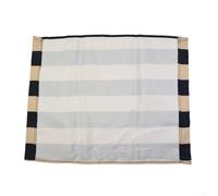 Funda de repuesto para silla de director a rayas azul marino, kit de asiento de lona para jardín con barra redonda, ajuste director, funda de tela de poliéster lavable, protector plegable para silla