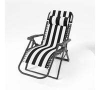 Funda de repuesto para silla de gravedad cero, cubierta para tumbona al aire libre con tornillos para reuniones en el patio trasero, descanso junto a la piscina, 160 x 48 cm (negro)