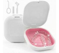 Funda de retención con orificios de ventilación, funda de alineación para Invisalign, kit de alineador portátil, forro de silicona extraíble, caja de almacenamiento de ortodoncia, cierre magnético