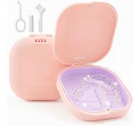 Funda de retención con orificios de ventilación, funda de alineación para Invisalign, kit de alineador portátil, forro de silicona extraíble, caja de almacenamiento de ortodoncia, cierre magnético