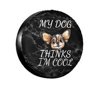 Funda De Rueda De Repuesto Mi Perro Cree Que Soy Genial Chihuahua Personalizada Universales Bolsas De Almacenamiento De Neumáticos, para Camionetas, Remolques, Autocaravanas, 15in