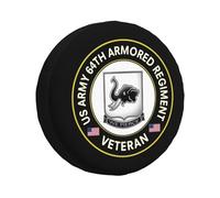 Funda De Rueda De Repuesto Veteran De La 64.ª Brigada Blindada De EE. UU. Portátil A Prueba De Agua Cubierta del Neumático, para Remolques, Autocaravanas, Coche, 14in