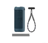Funda de silicona a prueba de golpes para altavoz Jbl Grip con tela resistente al desgaste y agarre cómodo en color negro para protección de viaje (azul + cordón)