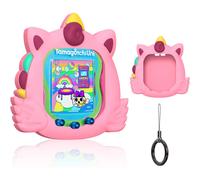 Funda de silicona antiarañazos con cordón para Tamagotchi Uni 2023 (rosa)