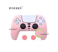 Funda de silicona antideslizante color rosa cereza, versión mejorada, para el mando Dualsense de PlayStation 5.