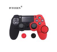 Funda de silicona antideslizante negra y roja para el mando Sony Dualshock 4 de PS4 Pro Slim con funda de camuflaje