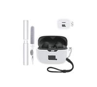 Funda de silicona auriculares para JBL Tune 230NC TWS, toergy ecológica, con posicionamiento preciso de orificios, resistente a golpes y arañazos, tacto agradable, color blanco