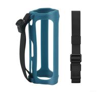 Funda de silicona azul para JBL Flip 5 con correa de mano | Esquinas que absorben los golpes, silicona suave al tacto, botón preciso para el acceso, incluye correa para el hombro