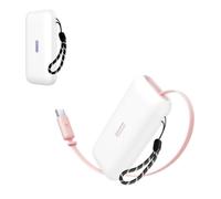 Funda de silicona compatible con batería externa de yoga de 5000 mAh, funda protectora a prueba de golpes con cordón para cargador portátil, color blanco
