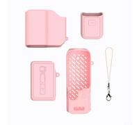 Funda de silicona compatible con dji para osmo Pocket 4P, Pocket4 accesorios a prueba de golpes, funda protectora de piel suave para combo base de silicona (rosa)