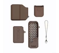 Funda de silicona compatible con dji para osmo Pocket 4P, Pocket4 accesorios a prueba de golpes, funda protectora de piel suave para combo base de silicona (marrón)