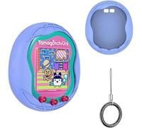 Funda de silicona compatible con Tamagotchi Uni Virtual Carcasa protectora con cordón de dedo (azul)