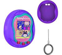 Funda de silicona compatible con Tamagotchi Uni Virtual Carcasa protectora con cordón de dedo, color morado