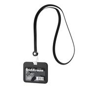 Funda de silicona con banda de 40 cm, soporte para tarjetas de identificación horizontal y cordón, cordón con placa para el nombre como tarjeta de identificación de empleado, tarjeta de visitante