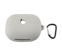 Funda de silicona con características a prueba de golpes para Beats Powerbeats Pro 2 y accesorio de mosquetón para una fácil movilidad (blanquecino)