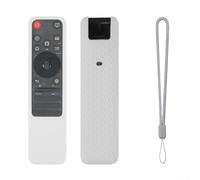 Funda de silicona con protección contra caídas para LG MR25GA con control remoto por voz que ofrece una construcción ligera, manejo antideslizante y práctico soporte de cordón (blanco)