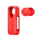 Funda de silicona con protección de lente para Insta360 X4 Air, garantiza la seguridad de la cámara durante las actividades al aire libre (rojo)