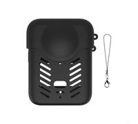 Funda de silicona con tapa de objetivo para DJI Osmo360, ligera y resistente a los arañazos, protección contra golpes con correa de transporte para tomas al aire libre (negro)