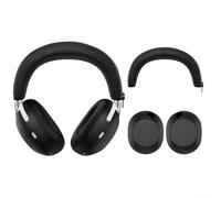 Funda de silicona de repuesto para auriculares Sony WH-1000XM5 y WH-1000XM4 con recortes precisos y cobertura completa (negro)