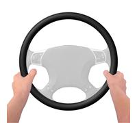 Funda de silicona elástica para volante de coche, universal, color negro y negro (República Checa)