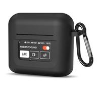 Funda de Silicona Geekria Compatible con Auriculares inalámbricos Verdaderos JBL Tour Pro2, Funda Protectora para Auriculares con Gancho para Llavero, Puerto de Carga accesible (Negro)