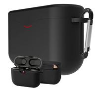 Funda de Silicona Geekria Compatible con Auriculares True Wireless Sony WF-1000XM3, Funda Protectora con Gancho para Llavero, Acceso al Puerto de Carga, Negro